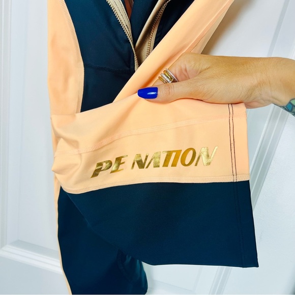 PE Nation Downswing Bodysuit Romper Small Hourglass Design, Black Gold One-Piece - Picture 9 of 12